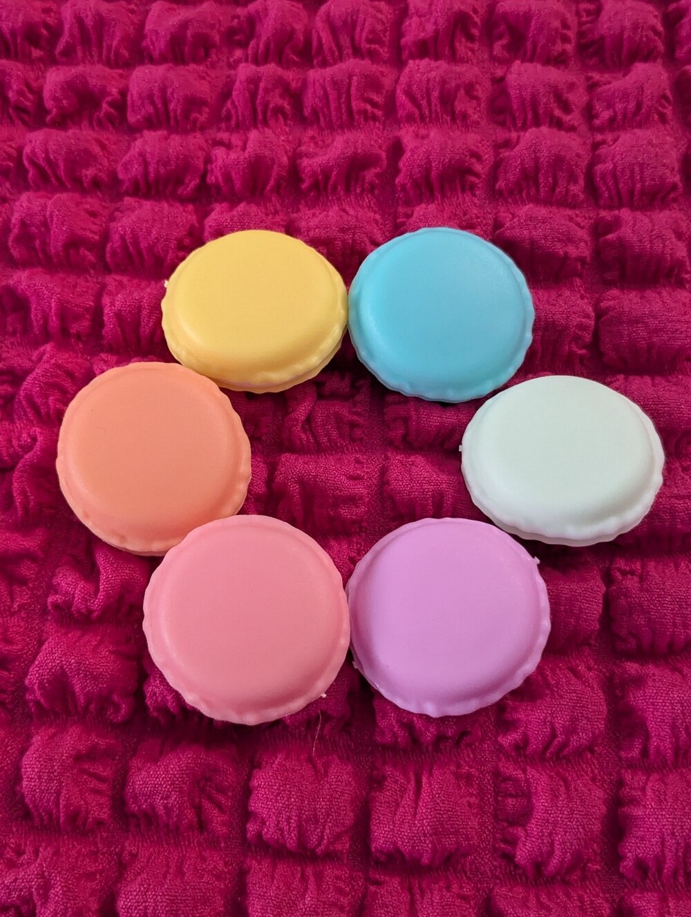 Six Mini Macaron Shaped Jewelry Storage Box Plastic